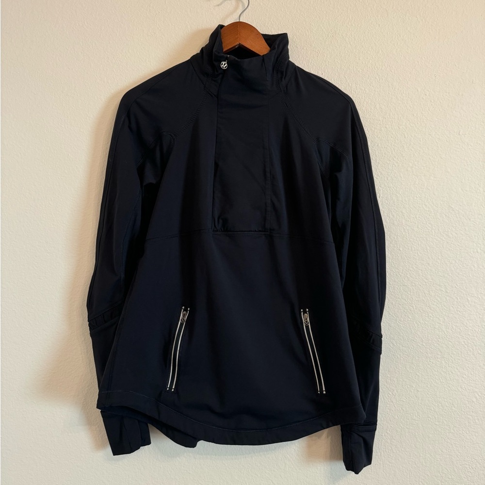 Lululemon asymmetrical quarter zip jacket Run Reflect Pullover Sz 12